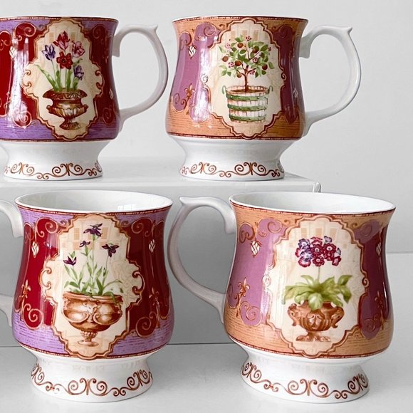 6X Vintage Hampton Court Palace Fine Bone China Mugs by QUEEN'S - Picture 9 of 15